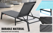 Charger l'image dans la visionneuse de galerie, Amocart Chaise Lounge Chair Outdoor Aluminum Patio LoungeFolding Pool Lounge Recliner Full Flat for Patio Beach Pool Dark Grey
