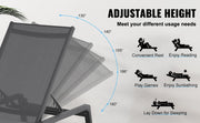 Charger l'image dans la visionneuse de galerie, Amocart Chaise Lounge Chair Outdoor Aluminum Patio LoungeFolding Pool Lounge Recliner Full Flat for Patio Beach Pool Dark Grey
