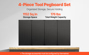 Bild in Galerie-Viewer laden, Amocart 24"x12" 2/3/4pcs Metal Pegboard Panels Steel Wall Tools Organizer Garage Storage Peg Panel for Workbench Office Craft
