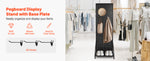 Amocart Standing Pegboard Display with Casters & 30 Hooks Thickened Steel Peg Board Panel for Retail Store Jewelry Shop