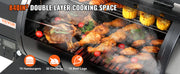 Charger l'image dans la visionneuse de galerie, Amocart Portable Charcoal Grill Propane Gas Grills with Cover and Cart Heavy Duty Iron BBQ Grill for Outdoor Cooking Barbecue
