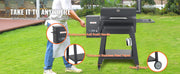 Charger l'image dans la visionneuse de galerie, Amocart Portable Charcoal Grill Propane Gas Grills with Cover and Cart Heavy Duty Iron BBQ Grill for Outdoor Cooking Barbecue
