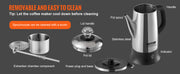 Charger l'image dans la visionneuse de galerie, Amocart 12-Cup Electric Percolator Coffee Pot 304 Stainless Steel Coffee Percolator with Keep Warm Function
