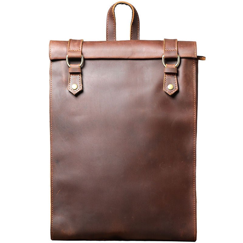 Personality Cowhide School Bag Leather Retro Men - AMOCARTb3111291d6a2dcd51110722a64136dea