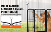Bild in Galerie-Viewer laden, Amocart Dog Playpen 8 Pcs 24x24in Panels Foldable Metal Pet Exercise Pen Dog Fence Indoor Outdoor Pen with Door for Dogs, Cats

