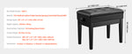 Amocart Piano Use Chair, Piano Bench with High-Density Padded Cushion & Storage Compartment Wooden Piano Bookcase Stool Seat