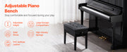 Bild in Galerie-Viewer laden, Amocart Piano Use Chair, Piano Bench with High-Density Padded Cushion &amp; Storage Compartment Wooden Piano Bookcase Stool Seat

