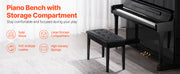 Bild in Galerie-Viewer laden, Amocart Piano Use Chair, Piano Bench with High-Density Padded Cushion &amp; Storage Compartment Wooden Piano Bookcase Stool Seat
