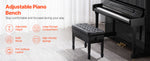 Amocart Piano Use Chair, Piano Bench with High-Density Padded Cushion & Storage Compartment Wooden Piano Bookcase Stool Seat