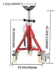 Charger l'image dans la visionneuse de galerie, Amocart Pipe Holding Stand Folding Tripod Jack 3 Types Heights 12in Pipeworking Supporting Clamped Tool with Roller Head
