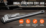 Amocart Pipe Wrench Aluminum Straight Pipe Wrench Adjustable Plumbing Wrench High Strength Jaw & Ergonomic Handle Automotive