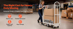 Amocart 2000LBS U-Boat Platform Truck Dolly Steel Utility Cart with Detachable Handles Industrial Hand Push Truck for Warehouse