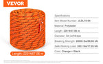 Amocart 220ft Dual-Weave Polyester Rope 48-Strand Outdoor Accessories Emergency Cord for Camping Swinging Rappelling Rescue