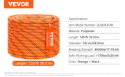 Bild in Galerie-Viewer laden, Amocart 120ft Dual-Weave Polyester Cord 3/8 1/2in 48-Strand Multi-Use Rope for Arborist Activities Outdoor Adventures Versatile
