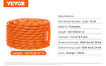 Amocart 120ft Dual-Weave Polyester Cord 3/8 1/2in 48-Strand Multi-Use Rope for Arborist Activities Outdoor Adventures Versatile