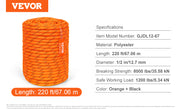Charger l'image dans la visionneuse de galerie, SucceBuy 220ft Dual-Weave Polyester Rope 48-Strand Outdoor Accessories Emergency Cord for Camping Swinging Rappelling Rescue
