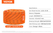 Bild in Galerie-Viewer laden, SucceBuy 120ft Dual-Weave Polyester Cord 3/8 1/2in 48-Strand Multi-Use Rope for Arborist Activities Outdoor Adventures Versatile
