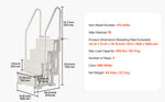 SucceBuy Swimming Pool Ladder Double Handrails Stairs with Non-slip Heavy Duty Steps for 48-54 In Inground & Above-ground Pools