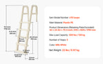 SucceBuy Swimming Pool Ladder Double Handrails Stairs with Non-slip Heavy Duty Steps for 48-54 In Inground & Above-ground Pools