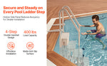 SucceBuy Swimming Pool Ladder Double Handrails Stairs with Non-slip Heavy Duty Steps for 48-54 In Inground & Above-ground Pools