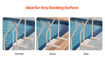 SucceBuy Swimming Pool Ladder Double Handrails Stairs with Non-slip Heavy Duty Steps for 48-54 In Inground & Above-ground Pools