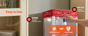 Load image into Gallery viewer, Amocart Popcorn Machine with Cart Stainless Steel Kettle Popcorn Maker with 2-Button Control Glass Wall PC Door 1 Scoop 3 Spoon
