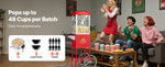 Amocart Popcorn Machine with Cart Stainless Steel Kettle Popcorn Maker with 2-Button Control Glass Wall PC Door 1 Scoop 3 Spoon