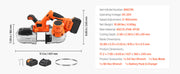 Charger l'image dans la visionneuse de galerie, Amocart 20V Portable Band Saw 2.5-In/5-In Deep Cut 360W Bandsaw 0-120/192 m/min Variable Speed with Brushless Motor Hang Hooks
