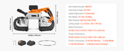 Charger l'image dans la visionneuse de galerie, Amocart 20V Portable Band Saw 2.5-In/5-In Deep Cut 360W Bandsaw 0-120/192 m/min Variable Speed with Brushless Motor Hang Hooks
