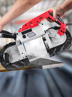 SucceBuy Portable BandSaw 5Inch Cutting Capacity Cordless Variable Speed 10Amp Motor Deep Cut Bandsaw for Metal Wood Pipes Rebar