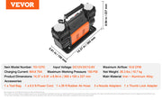 Charger l'image dans la visionneuse de galerie, Amocart Tire Inflator Compressor 6-10 CFM Heavy Duty Air Compressor Dual-Cylinder 150PSI Air Pump with Adapters for Trucks Car
