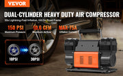 Charger l'image dans la visionneuse de galerie, Amocart Tire Inflator Compressor 6-10 CFM Heavy Duty Air Compressor Dual-Cylinder 150PSI Air Pump with Adapters for Trucks Car
