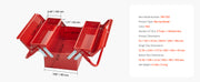Charger l'image dans la visionneuse de galerie, Amocart Metal Tool Box 2-Tier 3-Tray Portable Folding Tool Chest Organizer with Handle &amp; Lock Toolbox for Factory Repair Shop
