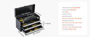 Charger l'image dans la visionneuse de galerie, Amocart 20in 3-Drawer Metal Tool Box Black/Red Tool Chest with EVA Liners Multifunction Tool Organizer for Garage &amp; Workshop
