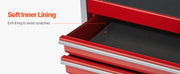Charger l'image dans la visionneuse de galerie, Amocart 5-Drawer 8.6in Metal Tool Box Red/Black Portable Small Tool Chest with PP Feet Pads for Garage Workshop Tools Storage
