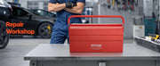 Charger l'image dans la visionneuse de galerie, Amocart 18in Metal Tool Box 3-Tier 5-Tray Portable Folding Tool Chest Organizer with Handle Toolbox for Warehouse Repair Shop
