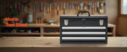 Charger l'image dans la visionneuse de galerie, SucceBuy 20in 3-Drawer Metal Tool Box Black/Red Tool Chest with EVA Liners Multifunction Tool Organizer for Garage &amp; Workshop
