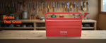 Amocart 18in Metal Tool Box 3-Tier 5-Tray Portable Folding Tool Chest Organizer with Handle Toolbox for Warehouse Repair Shop