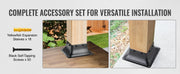 Charger l'image dans la visionneuse de galerie, Amocart 4x4 Post Base Internal 3.6"x3.6" Heavy Duty Powder-Coated Steel Post Bracket for Deck Porch Handrail Railing Support
