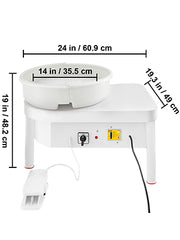 Bild in Galerie-Viewer laden, Amocart Pottery Wheel 14in/36cm Pottery Forming Machine with Foot Pedal Pottery Wheel for Adults 450W Electric Pottery Wheel
