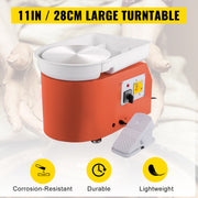 Bild in Galerie-Viewer laden, Amocart Electric Pottery Wheel Machine 28cm 350W Manual Handle Foot Pedal for School Ceramic Clay Working Forming DIY Art Craft
