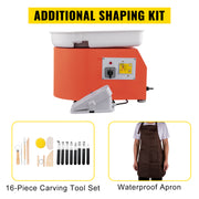 Bild in Galerie-Viewer laden, Amocart Electric Pottery Wheel Machine 28cm 350W Manual Handle Foot Pedal for School Ceramic Clay Working Forming DIY Art Craft
