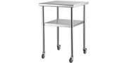 Charger l'image dans la visionneuse de galerie, Amocart 24 x 24 in Stainless Steel Kitchen Worktable shelves Commercial Work Bench Table with Caster Wheels for Home Kitchen
