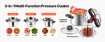 Amocart 6.3 8 10 12 Qt Pressure Cooker Stainless Steel Pressures Canner with Steaming Rack Tempered Glass Lid for Meat, Beans,
