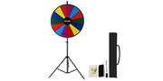 Charger l'image dans la visionneuse de galerie, Amocart 18 Inch Tabletop Color Prize Wheel w/ Folding Tripod Floor Stand 14 Slots Dry Erase for Win Fortune Spinning Stand Game
