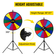 Charger l'image dans la visionneuse de galerie, Amocart 18 Inch Tabletop Color Prize Wheel w/ Folding Tripod Floor Stand 14 Slots Dry Erase for Win Fortune Spinning Stand Game
