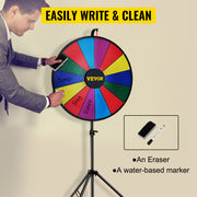 Charger l'image dans la visionneuse de galerie, Amocart 18 Inch Tabletop Color Prize Wheel w/ Folding Tripod Floor Stand 14 Slots Dry Erase for Win Fortune Spinning Stand Game
