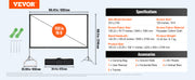 Bild in Galerie-Viewer laden, Amocart Projector Screen with Stand 100 120 150 inch 16:9 4K 1080 HD Portable Projection Screen for Home Office Theater Cinema
