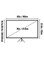 Load image into Gallery viewer, Amocart 60 70 80 90 100 110 in Tripod Projector Screen W/ Stand 16:9 4K HD Portable Home Cinema for Indoor &amp; Outdoor Projection

