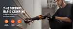 SucceBuy Mini Pro Press Tool 18V Electric Pipe Crimping Tool for 1/2" 3/4" 1" Copper Pipes Press Tool Kit w/ 3 Jaws 2pcs Battery